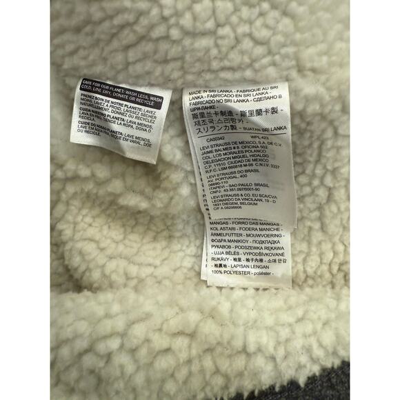 Levis x Outerknown Sherpa Trucker Jacket Mens 2XL Gray Outdoor Snap Button Camp - Picture 9 of 12